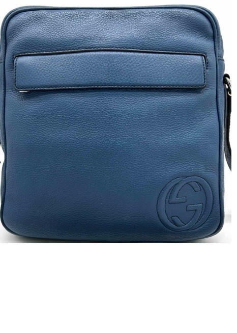 GUCCI Soho Crossbody Bag Leather Blue Unisex Authentic Vintage good used 337084