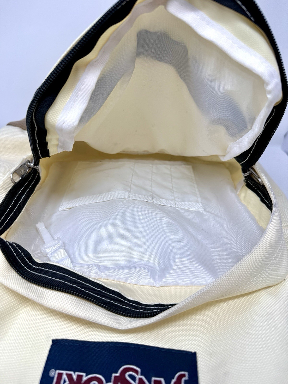 JanSport Right Pack Coconut Canvas Backpack JS0A4QVA Suede Bottom Unisex