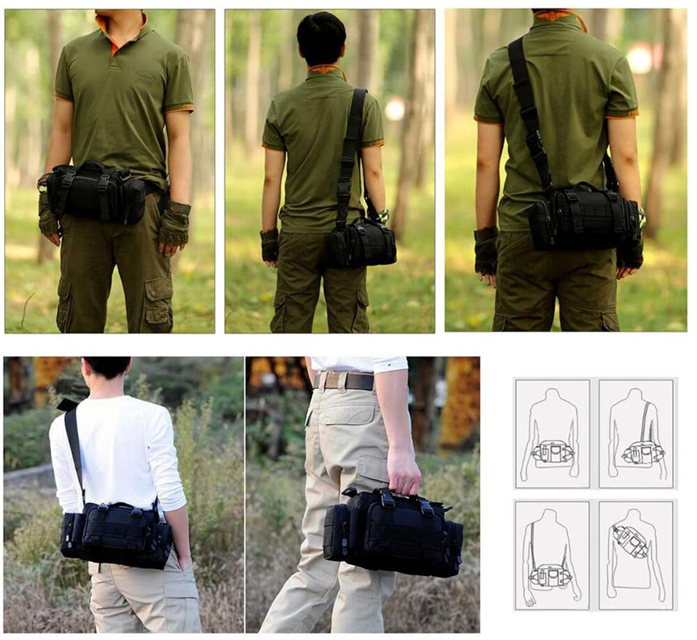 Tactical Military Chest Fanny Shoulder Waist Bag Hunting Bike Molle Camping Pack