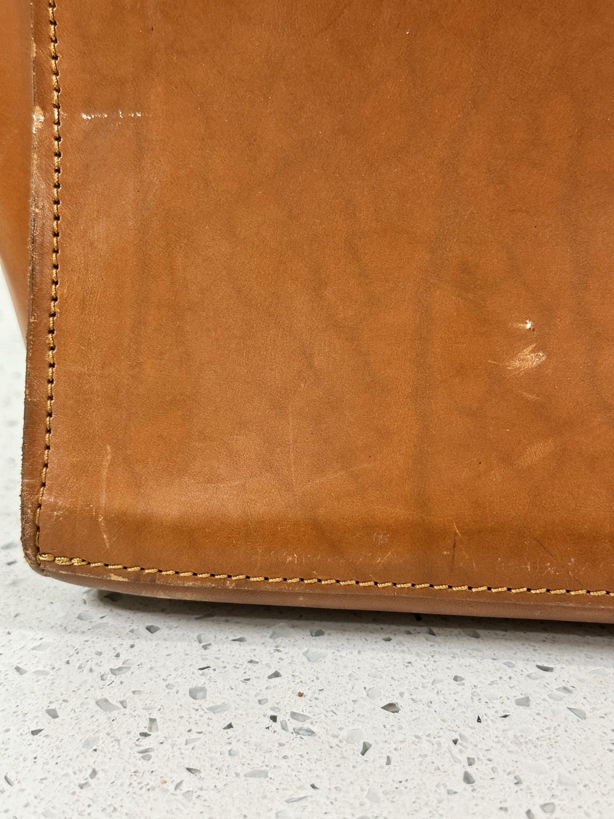 Vintage Bill Amberg Rocket Tan Briefcase Bag Metal Handle