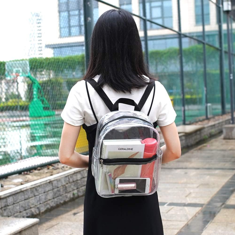 Stadium Approved Clear Mini Backpack, Heavy Duty Cold-Resistant Transparent PVC