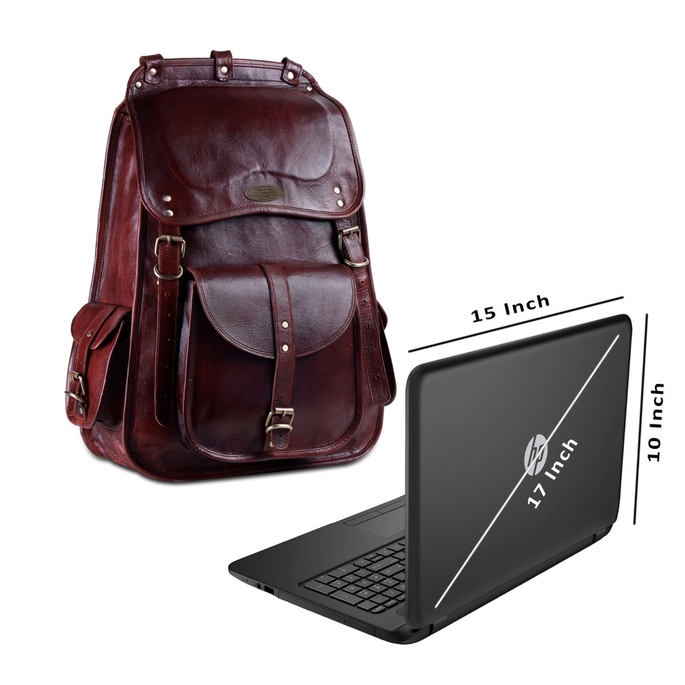 Shoulder New Handmade World Brown Genuine Leather Backpack Laptop Bag