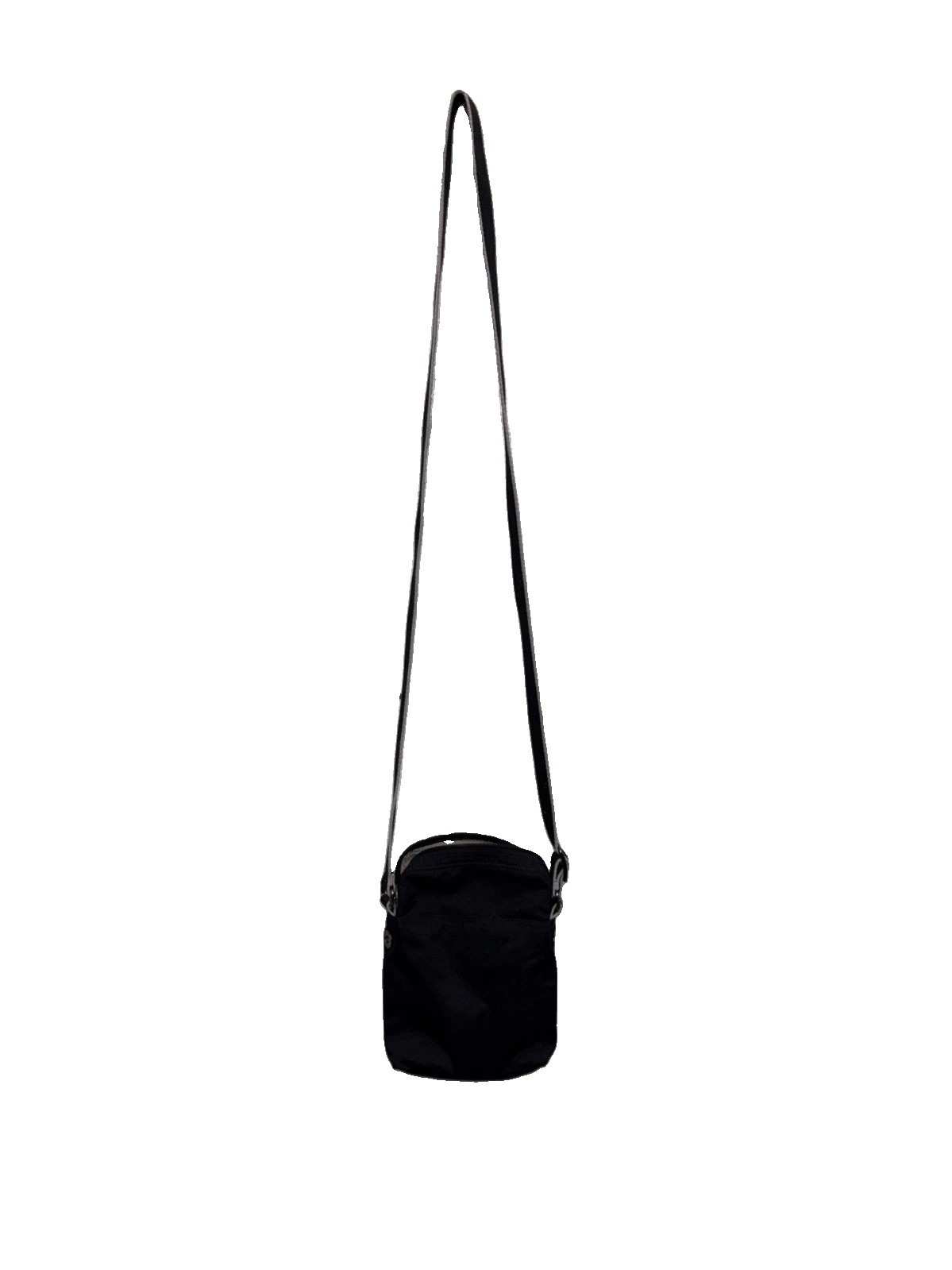 Lacoste Black Crossbody Bag Small Shoulder Bag Adjustable Strap Nylon Logo Snaps