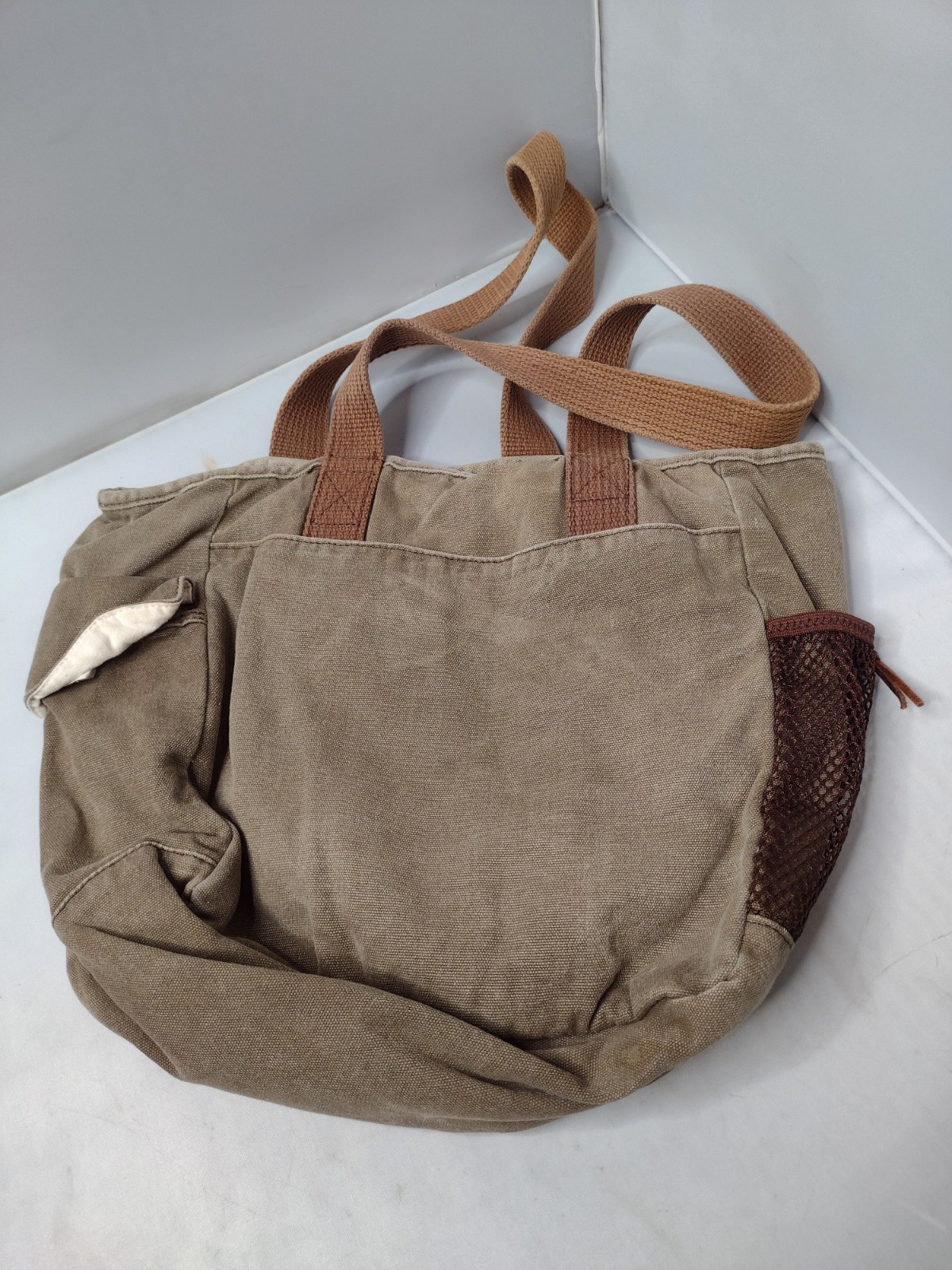 Duluth Trading Co Canvas Tote Bag Medium Brown Purse S3