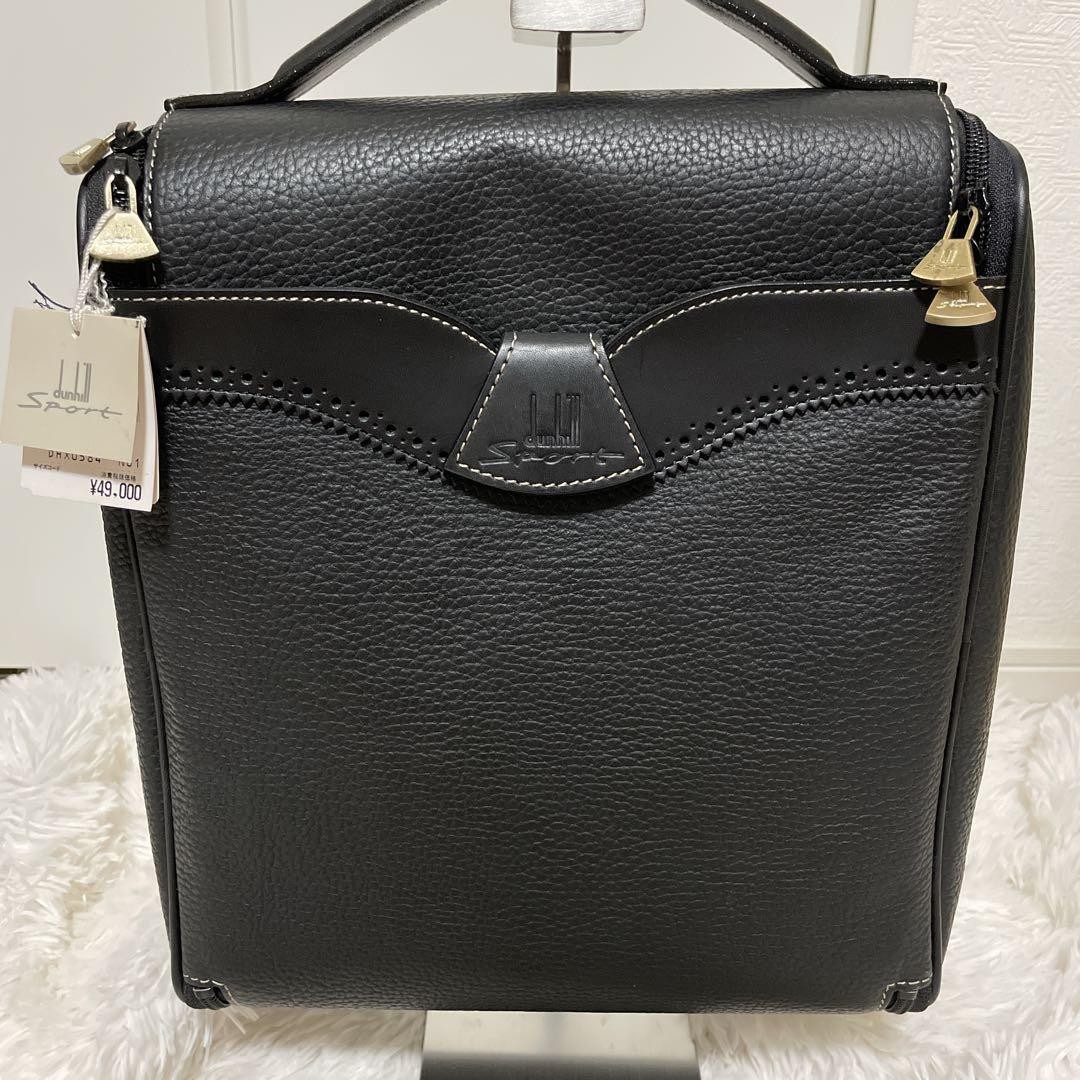 Dunhill Black Leather Briefcase Business Bag 38cm