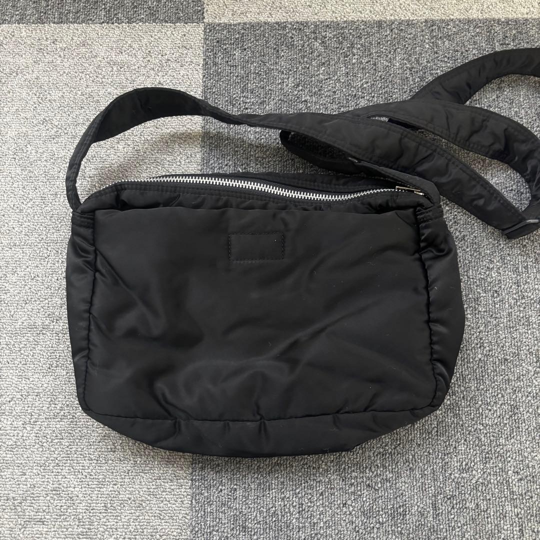 Authentic PORTER Yoshida Shoulder Bag 2 Layers Black 30cm x 18cm x 11.5cm Damage
