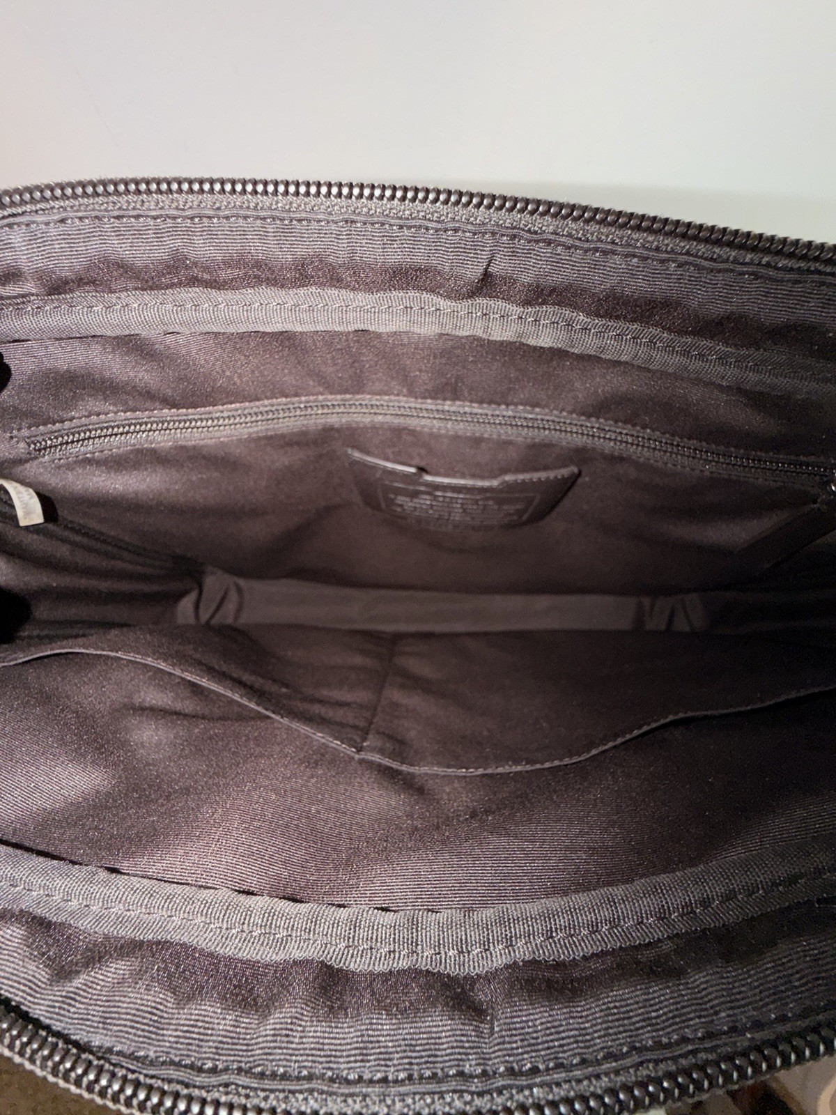 COACH Heritage Check 2-way Slim Briefcase F71389 Brown / Black Laptop Bag