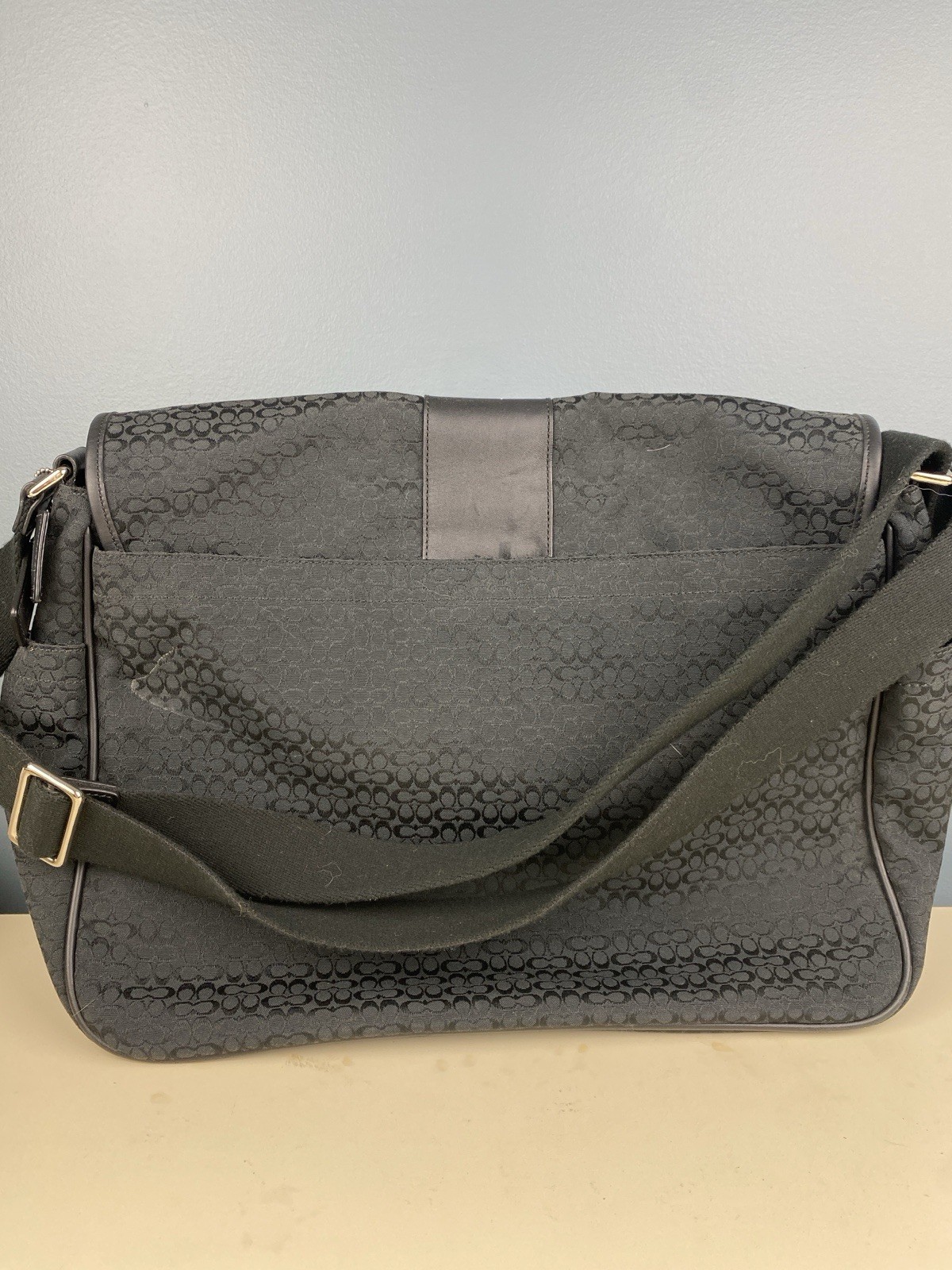 Coach Signature Hudson Commuter Laptop Messenger Bag Black Vintage D0885-F77004