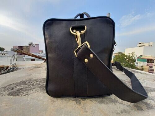 Gym Weekend Top-Quality Black Leather 36″ Men Travel Bag Genuine Duffel Luggage