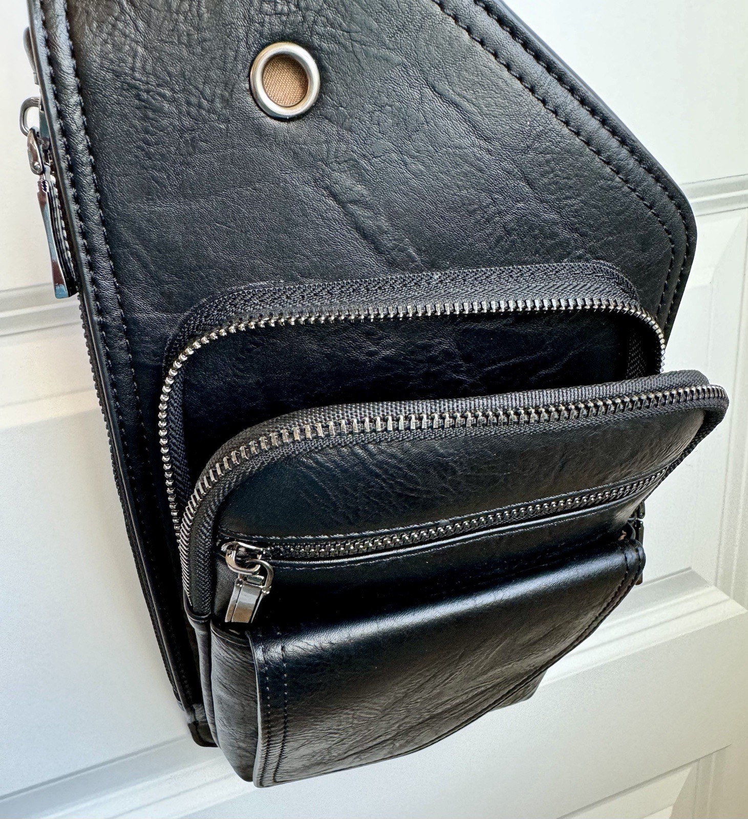 Sling Crossbody Chest Shoulder Bag Men Women Adjustable Vegan Leather