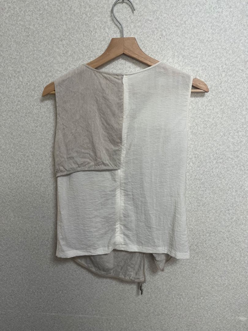 Morabito Premiere Linen Blend Sleeveless Top Gray S Spring/Summer Asymmetric