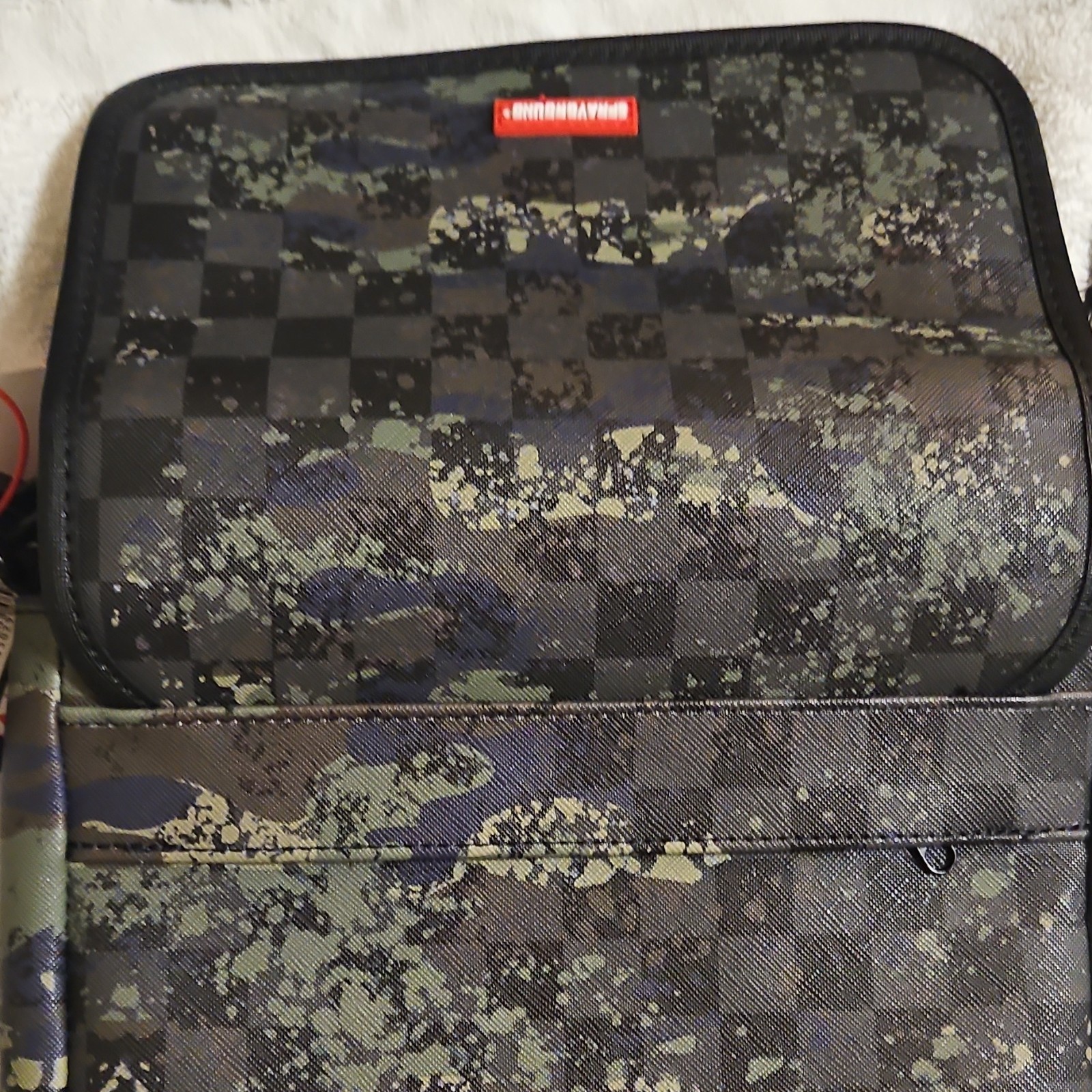 Sprayground Limited Edition Camo Crossbody Bag Zip, Adjustable Strap, Pockets