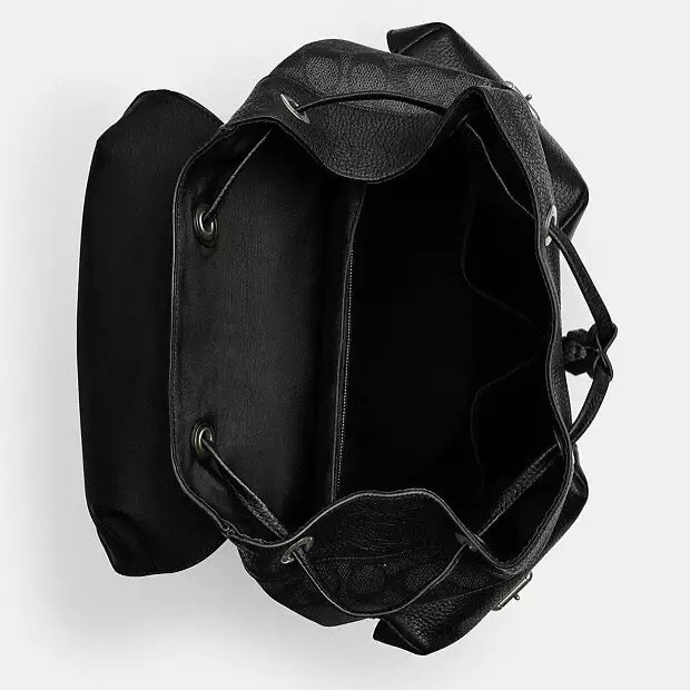 NWT Coach Warner Backpack Signature Canvas Gunmetal/charcoal /black CW211