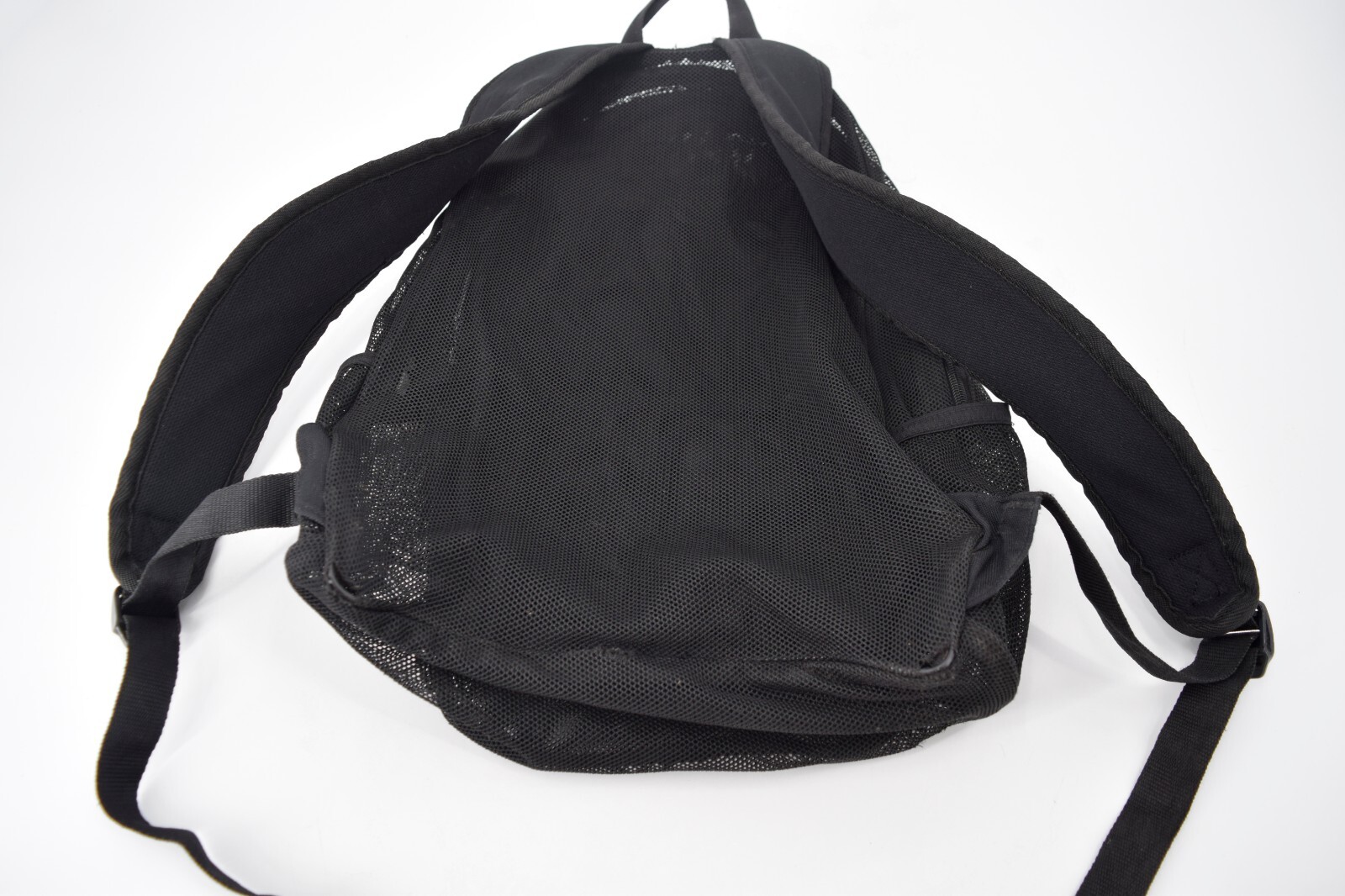 VTG Y2K Nike Mesh See Through Backpack Black 4 Pockets 18x13x5