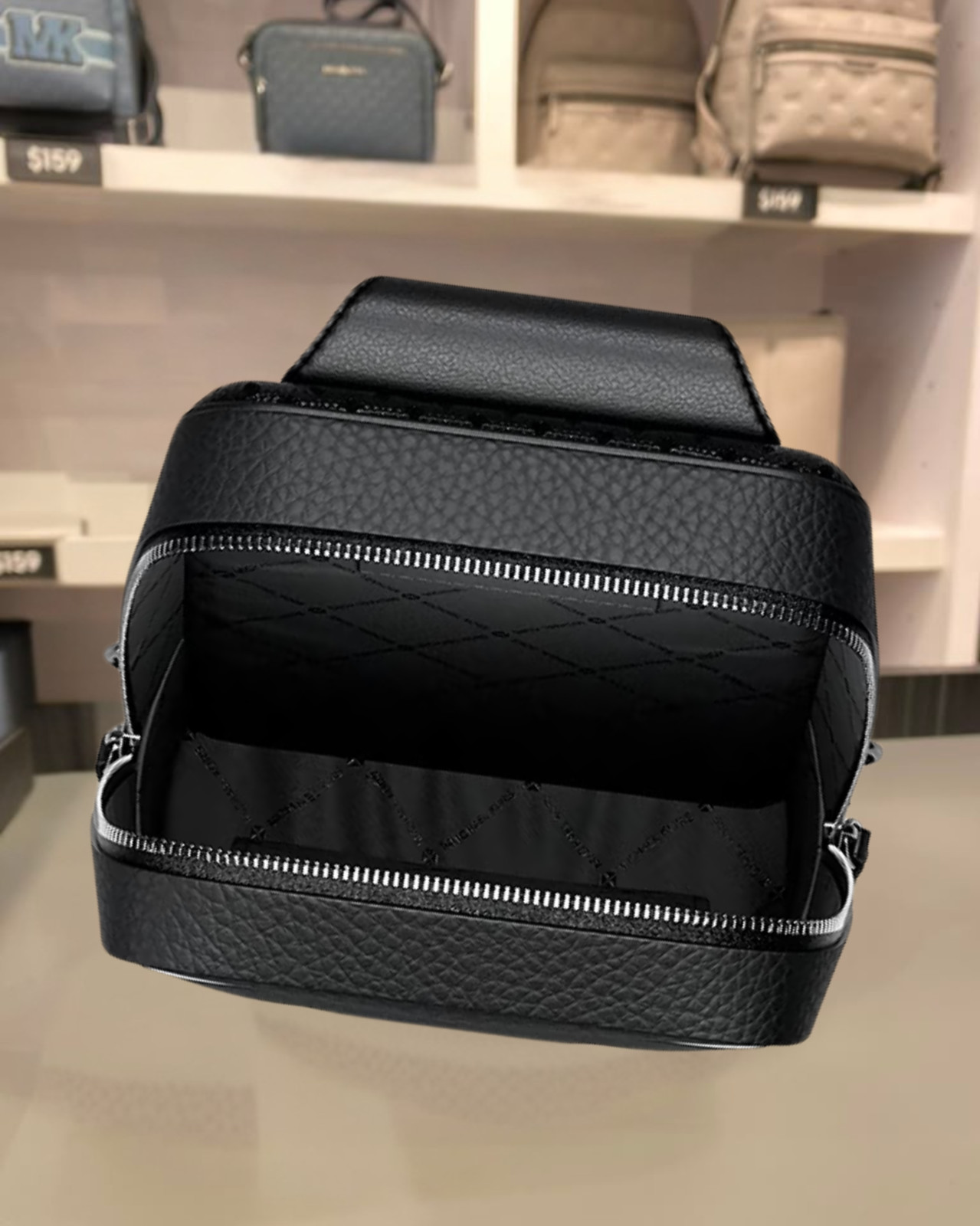 Michael Kors Cooper Medium Pebbled Leather Sling Pack Black Men Crossbody