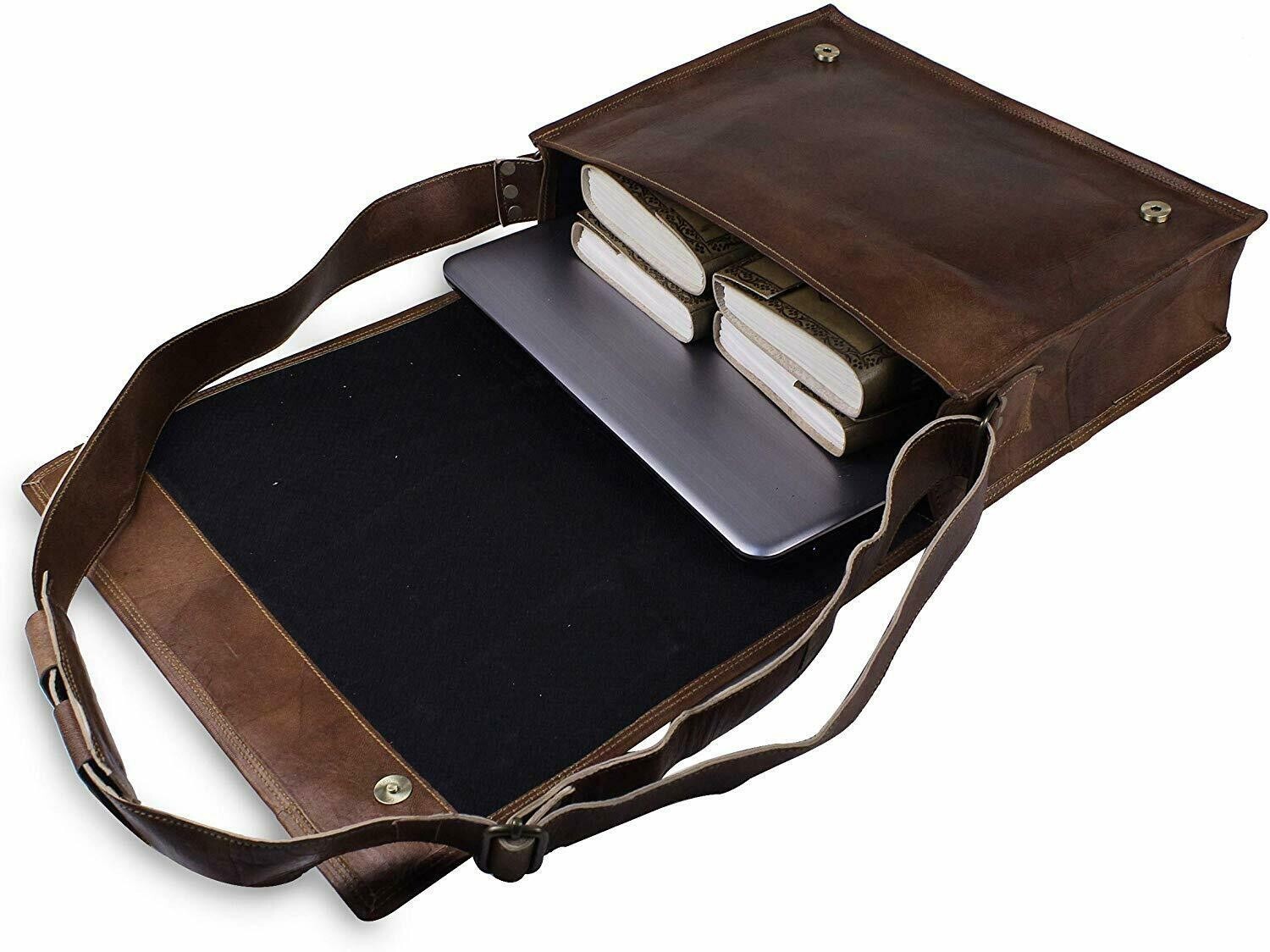 Bag Leather Genuine Laptop Messenger Men’s Briefcase Brown Vintage Satchel New
