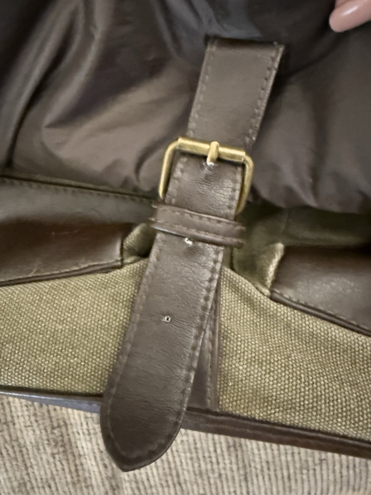 CHAPS Messenger Canvas Laptop Shoulder Bag Elmhurst Business. Green- Brown