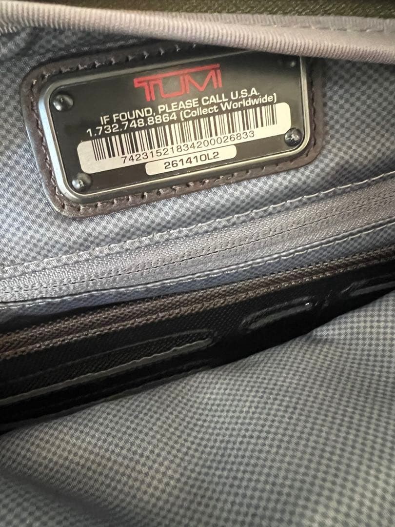 TUMI Alpha Expandable Business Bag 2Way Khaki Olive Nylon Leather PC Storage