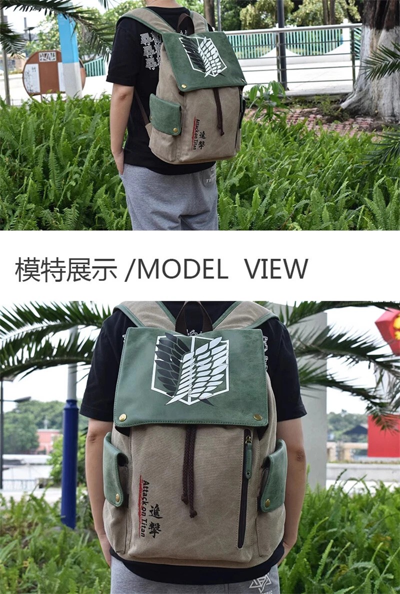 Anime Attack on Titan Backpack Canvas Bag School Bags Student Shoulder Bag Gifts