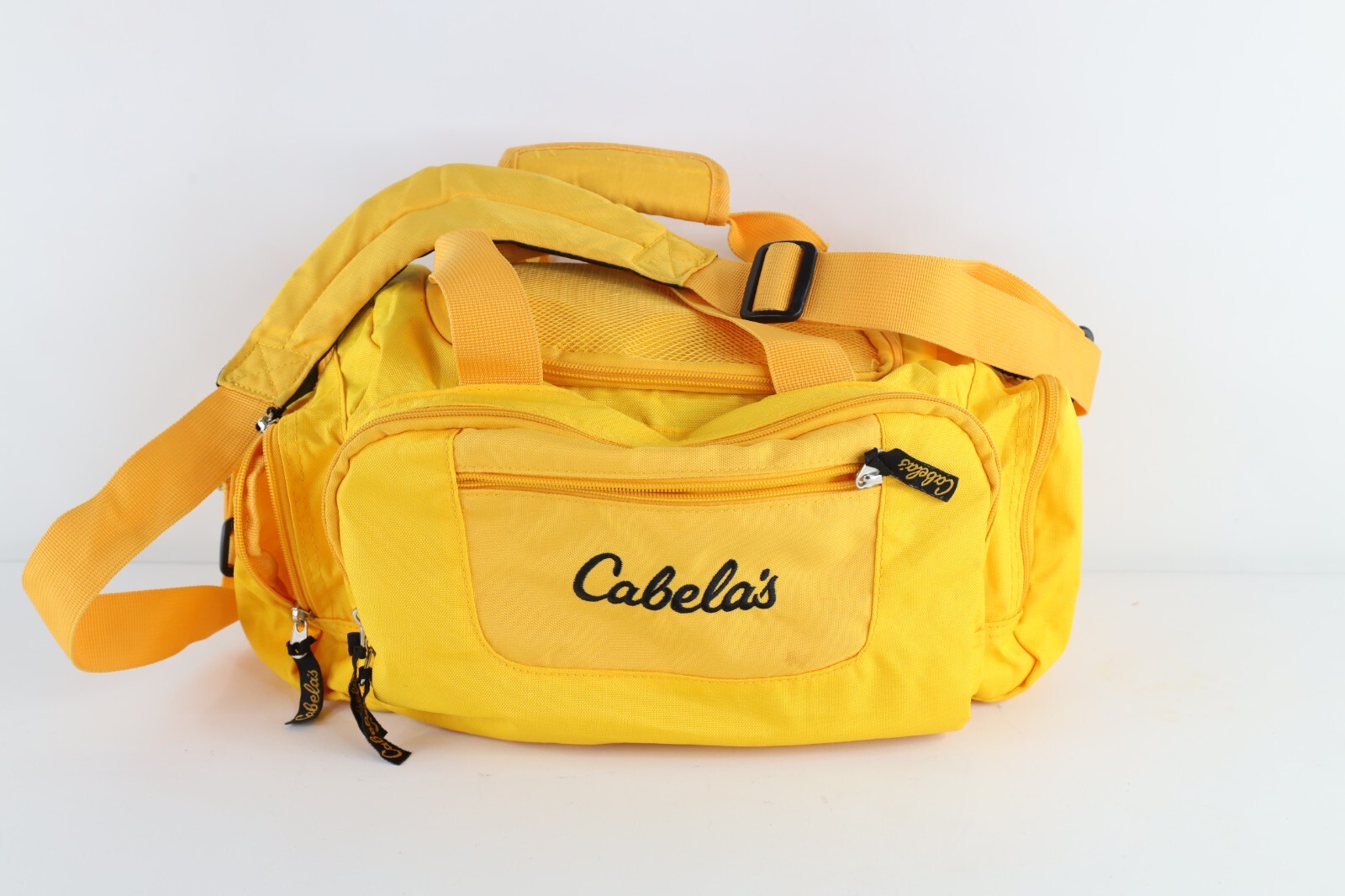 Vintage 90s Cabelas Spell Out Handled Duffel Bag Carry On Weekender Ammo Pack
