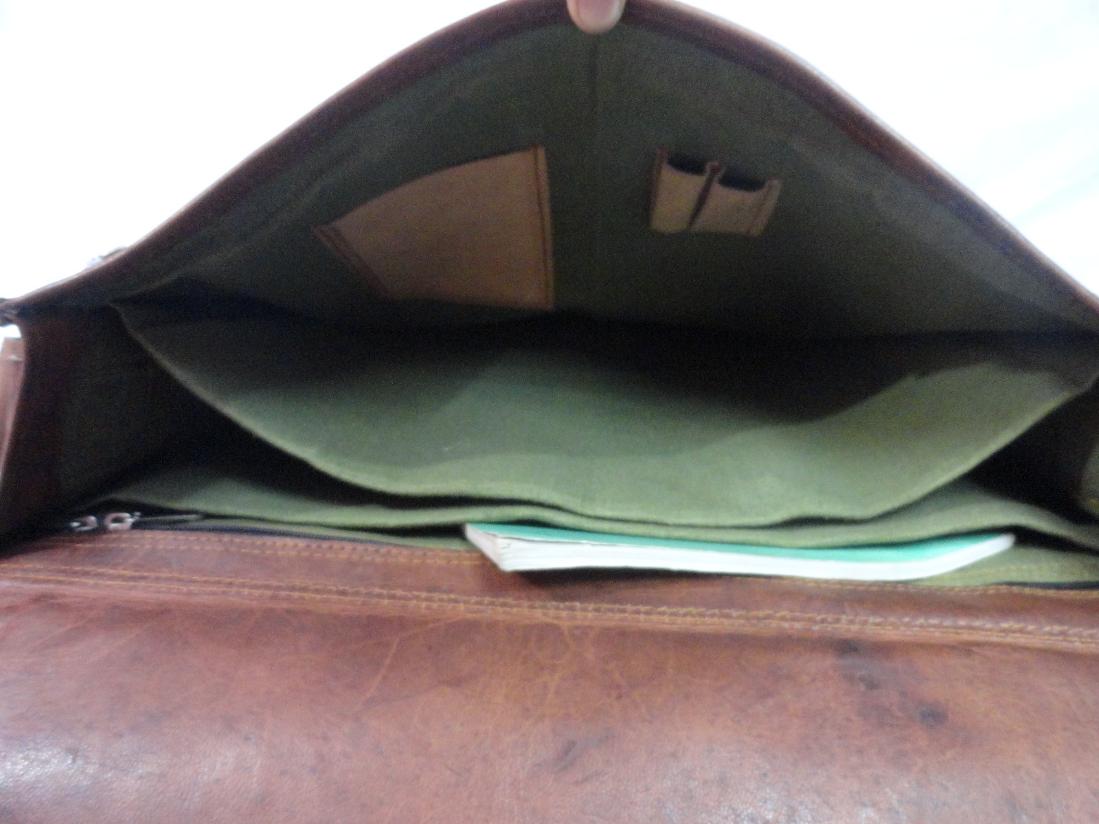 18 In Genuine Leather Messenger Bag Office Briefcase Laptop Satchel Shoulder Bag