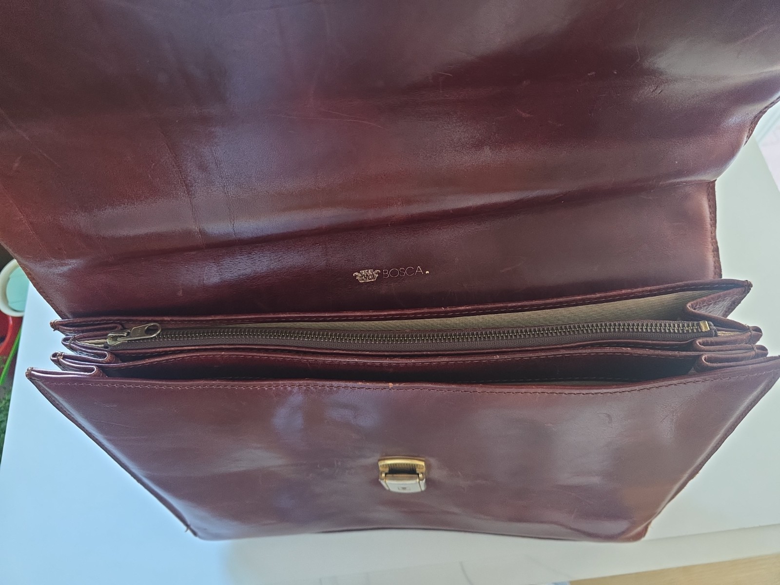 CLASSIC Vintage Leather BOSCA Executive Business Professional Briefcase Bag Men