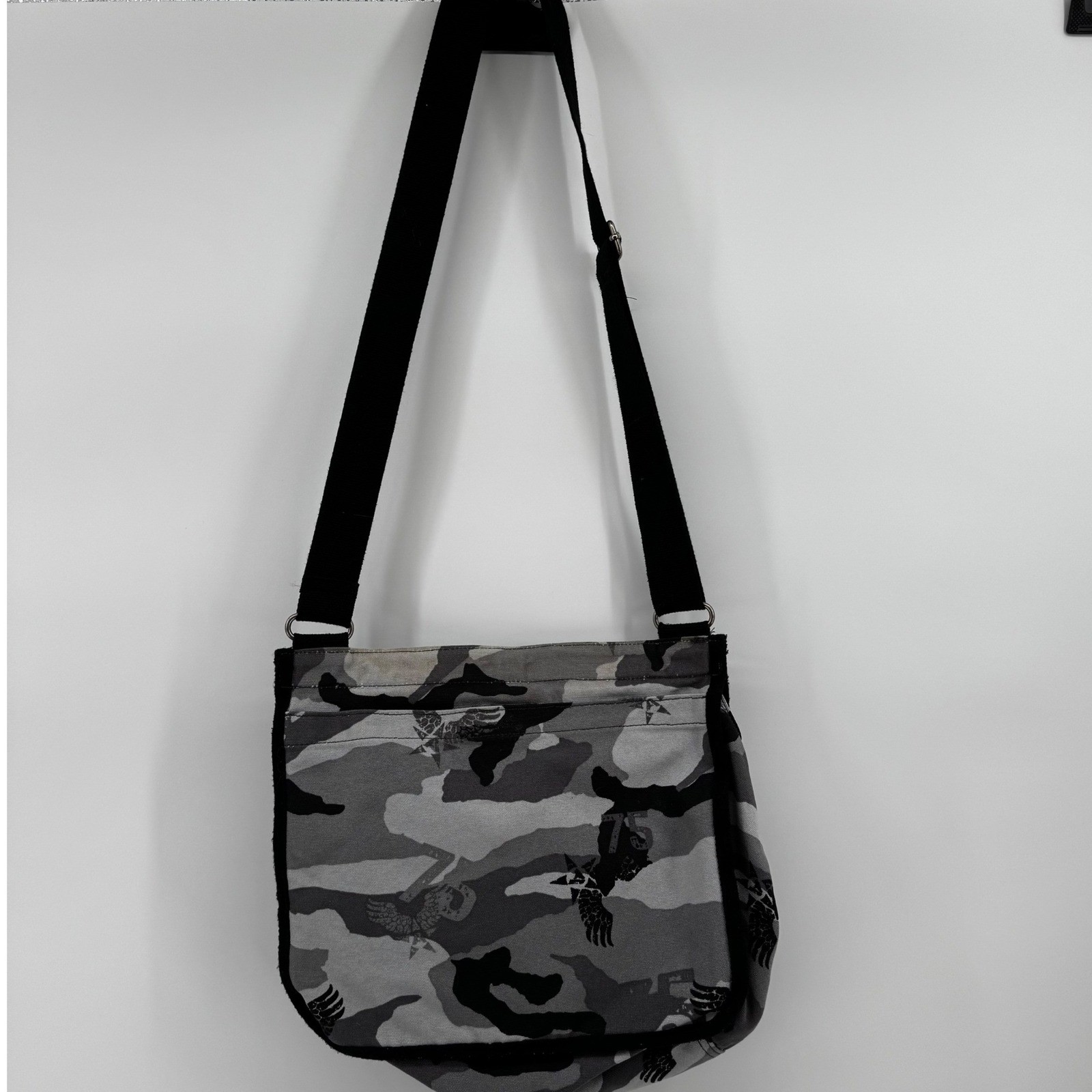 Vintage Avirex USA Grey Camo Square Messenger Bag Canvas Crossbody Gorpcore