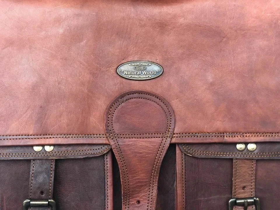 Handmade Men’s Genuine Leather Vintage Laptop Messenger Briefcase Bag Satchel