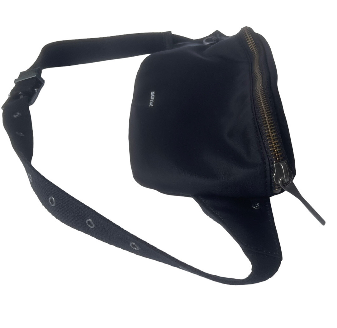 Matt and Nat Adjustable Hip Pouch Black Belt Bag Soft Velvety Fabric Fanny Pack