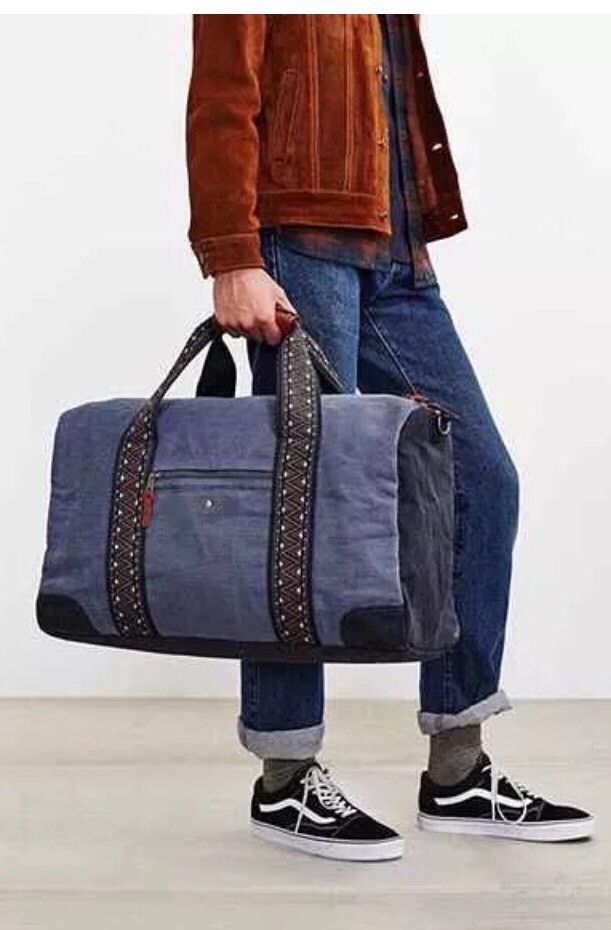 Mosson Brickle Linen Weekender Duffel Bag New Men Urban Outfitters