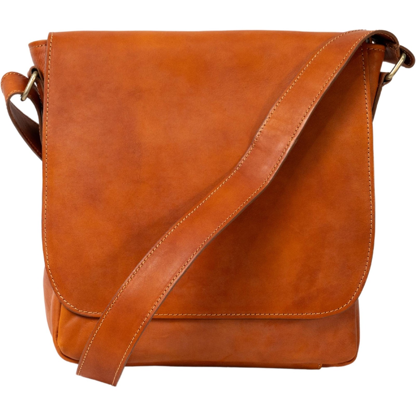 Men’s satchel bag in 100% hand crafted with tan calf leather