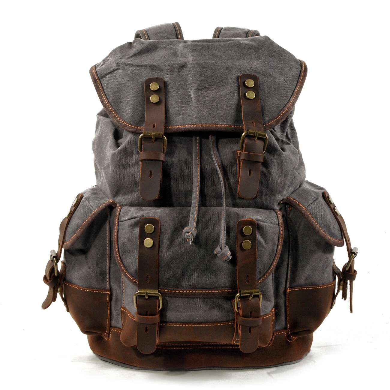 Retro Backpack Leisure Backpack Travel Backpack Canvas Patchwork Leather Fashion