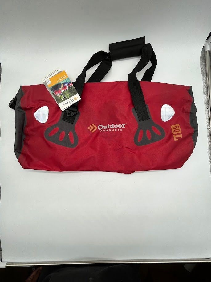Outdoor Products Rafter 50L Waterproof Roll Top Duffle Dry Bag Red