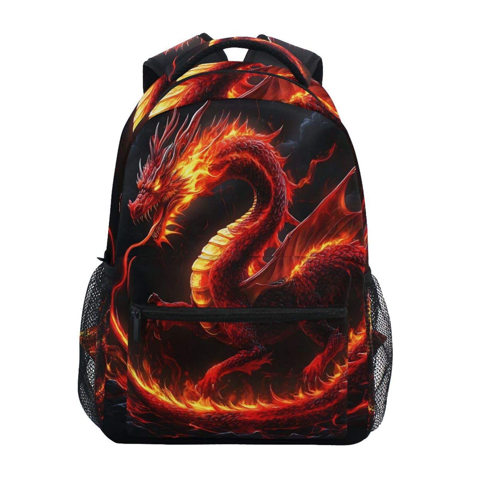Fire Dragon Kid’s Shool Backpack for Girls Boys,Laptop Travel Backpack,16.9″ H
