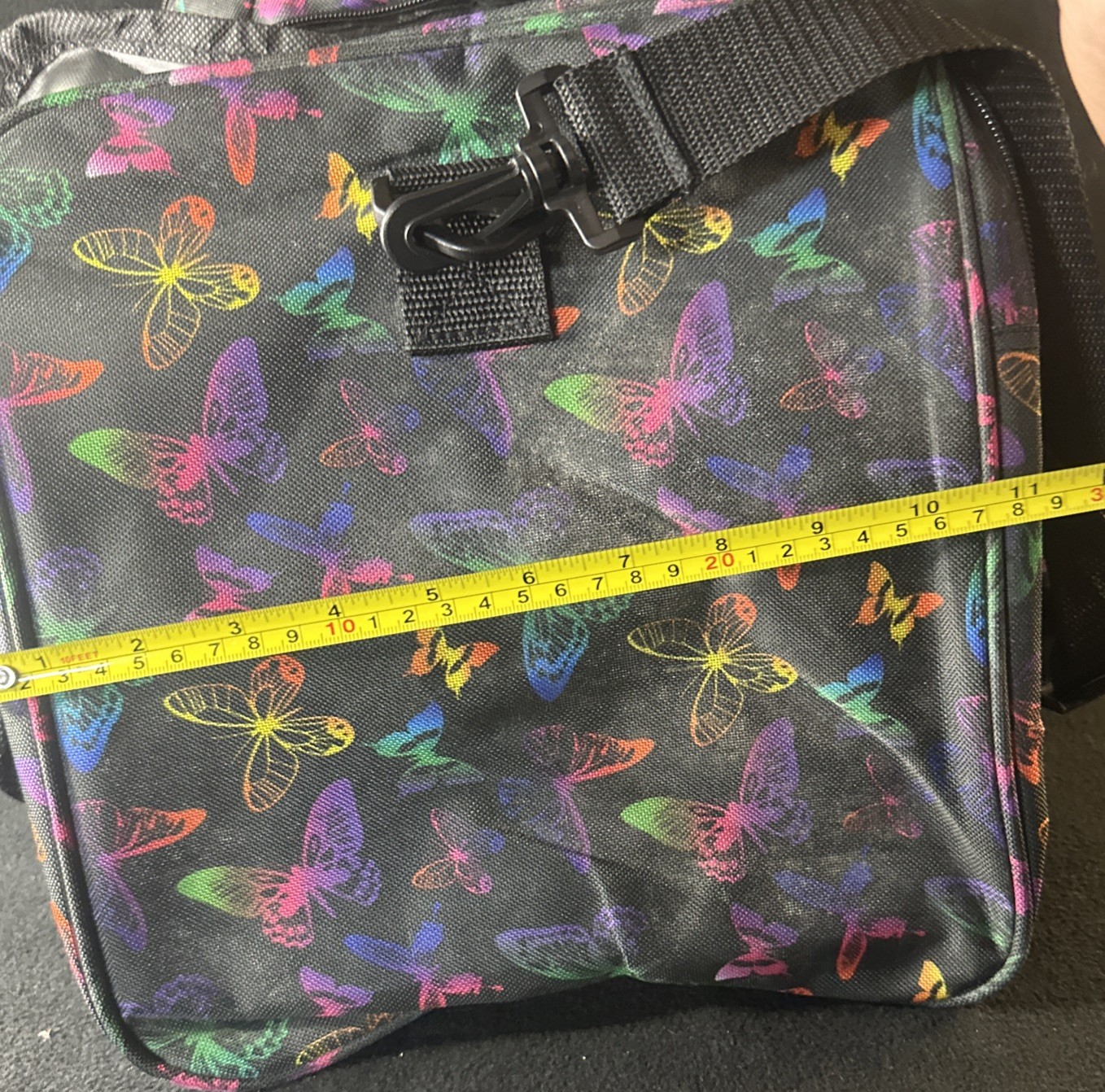 Cool Multicolor Butterfly Duffle Travel Bag 4 Pocket Zipper With Strap