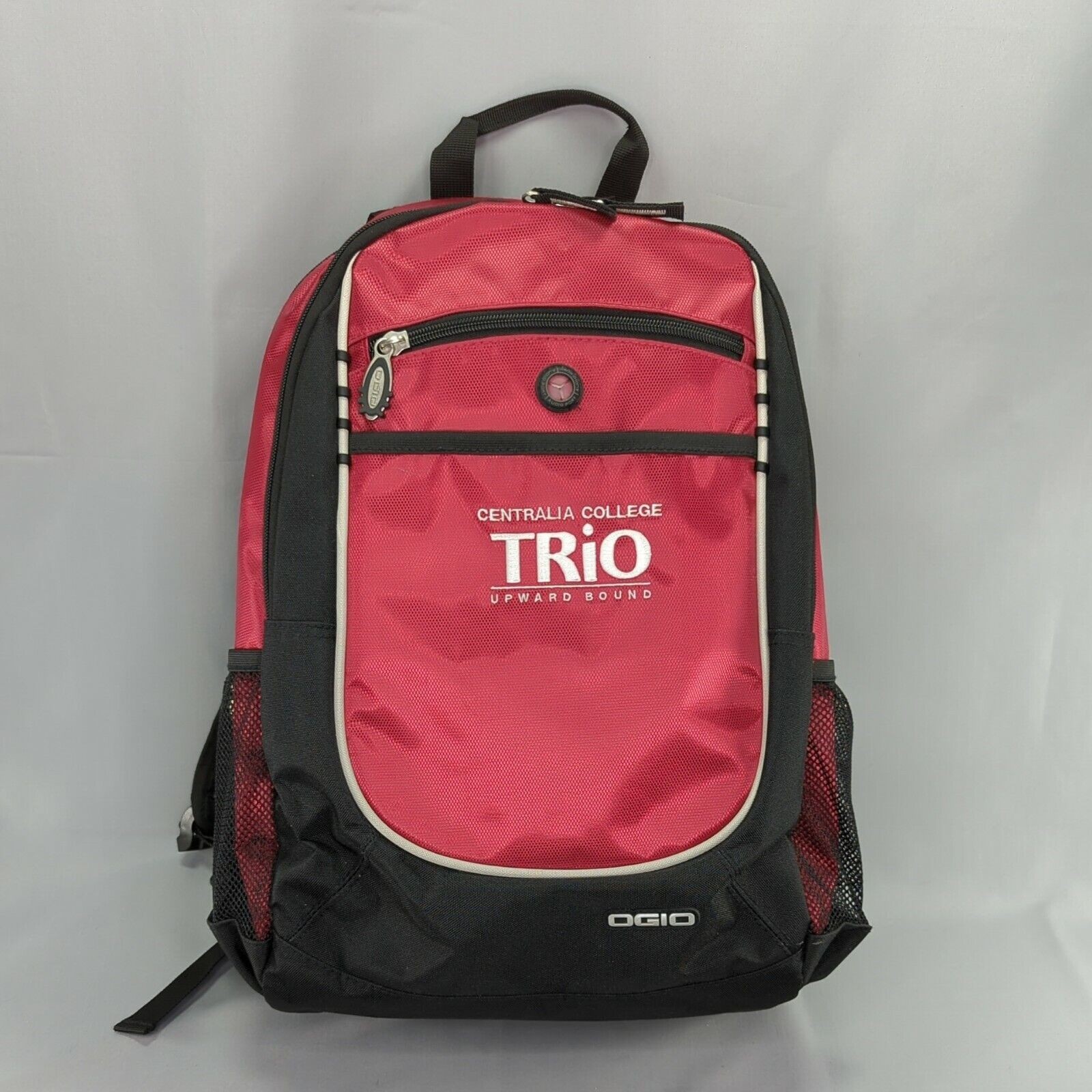 OGIO Backpack with Audio Port & Pocket Built In Red Black Centralia College Trio
