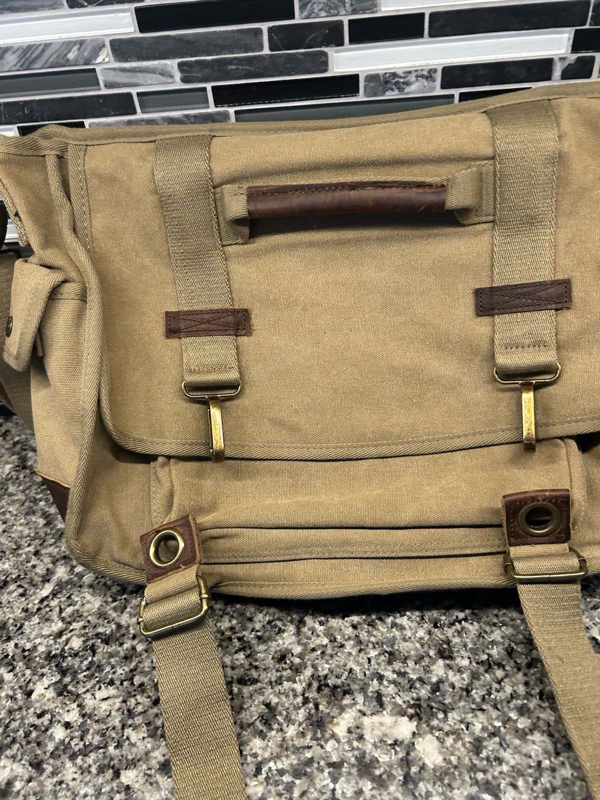 A. Kurtz Messenger BagLarge Khaki Tan Canvas Crossbody Field Standard Issue