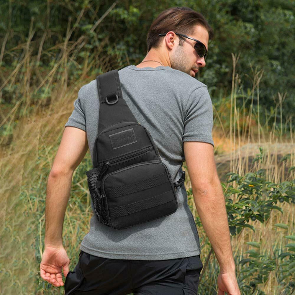 Men’s Bag Tactical Sling Backpack Waterproof Shoulder Bag Water Bottle Bag Pack