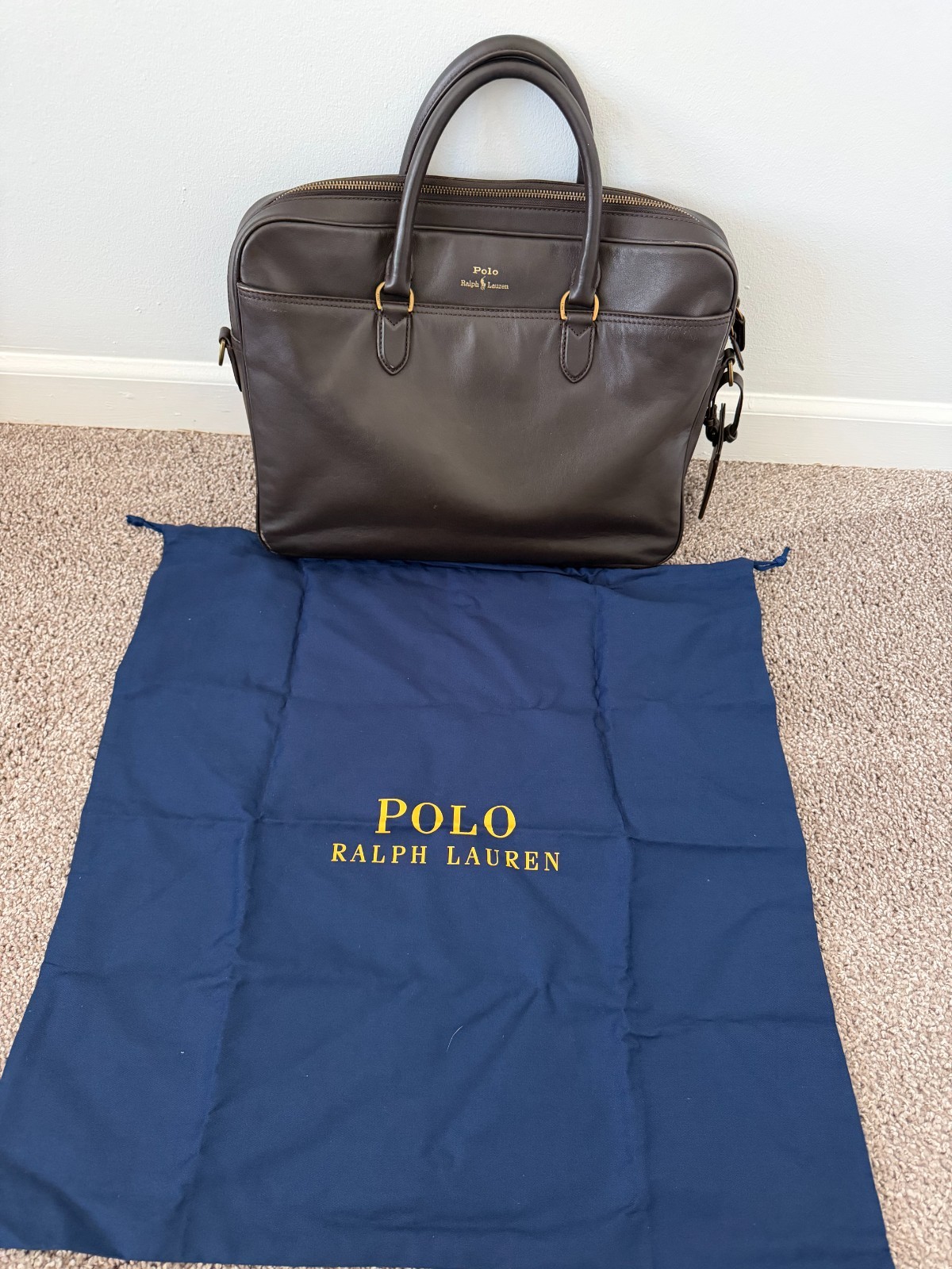Polo Ralph Lauren Smooth Leather Commuter Bag