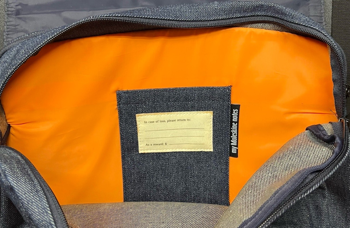 Moleskine Nomad Laptop Messenger Bag Black Blue Denim 14x12x4”