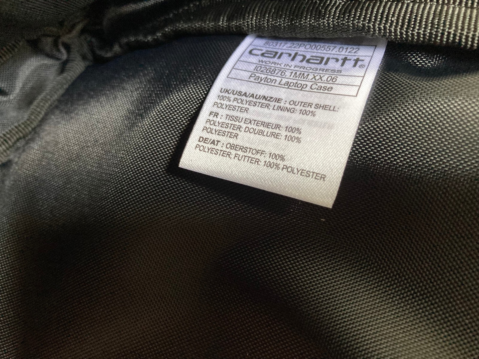 Carhartt WIP Payton Laptop Case Pack Camo Tree Green Cordura Forest Camo