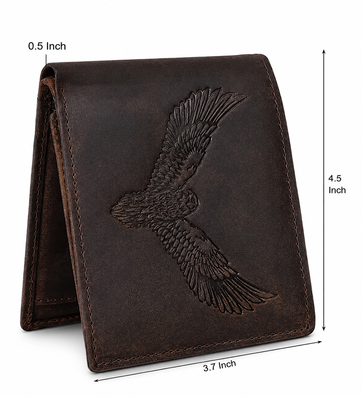 Handmade Full Grain Leather Office Briefcase 16” Laptop Bag + Free Eagle Wallet