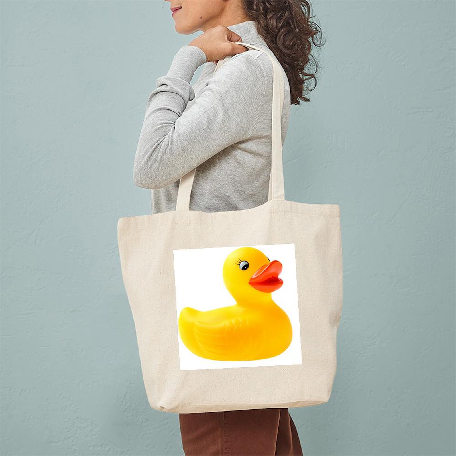 CafePress Rubber Duck Natural Canvas Tote Bag, Cloth Shopping Bag (1126880179)