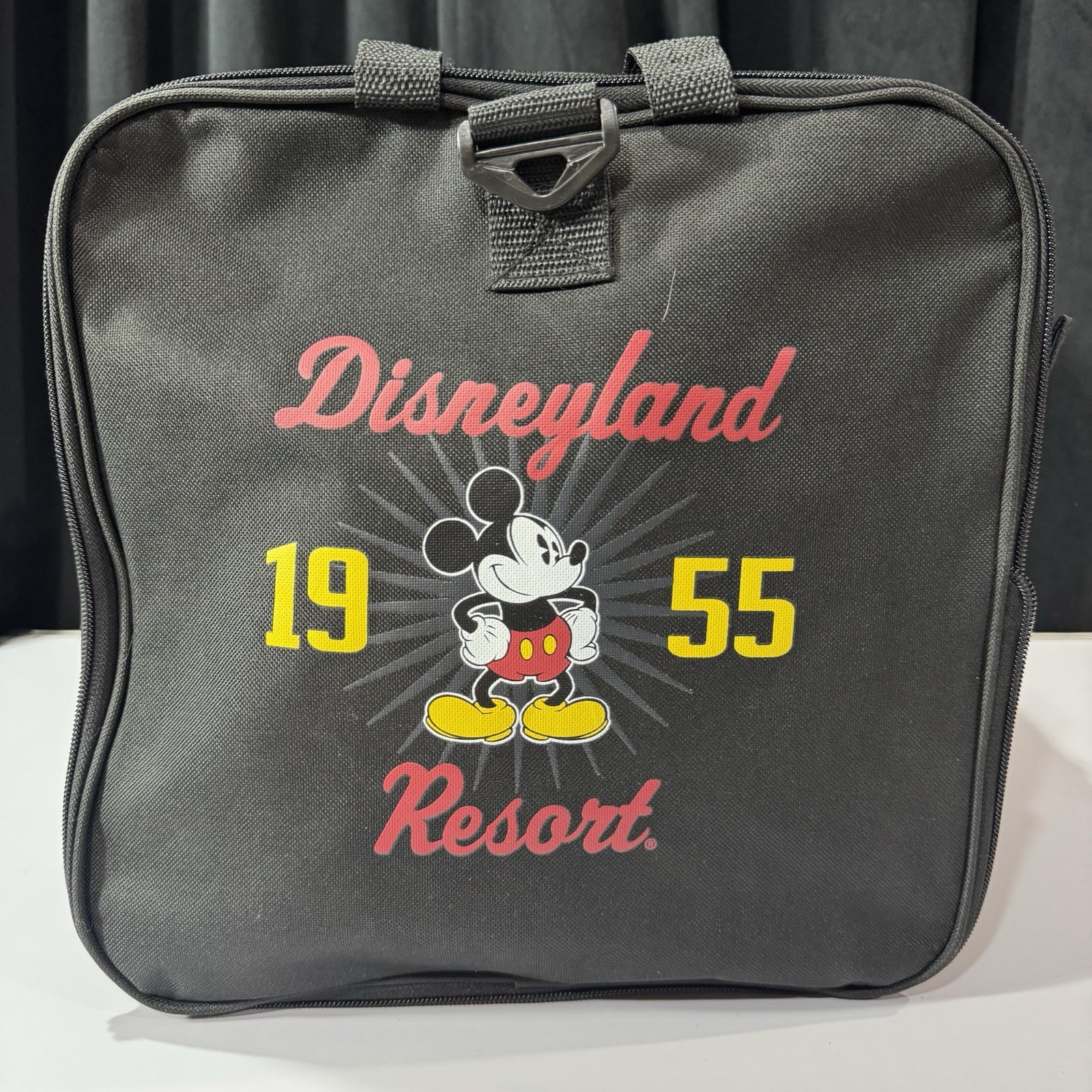 Disneyland Resort 1955 Mickey Mouse Black Collapsible Duffle Bag No Tags
