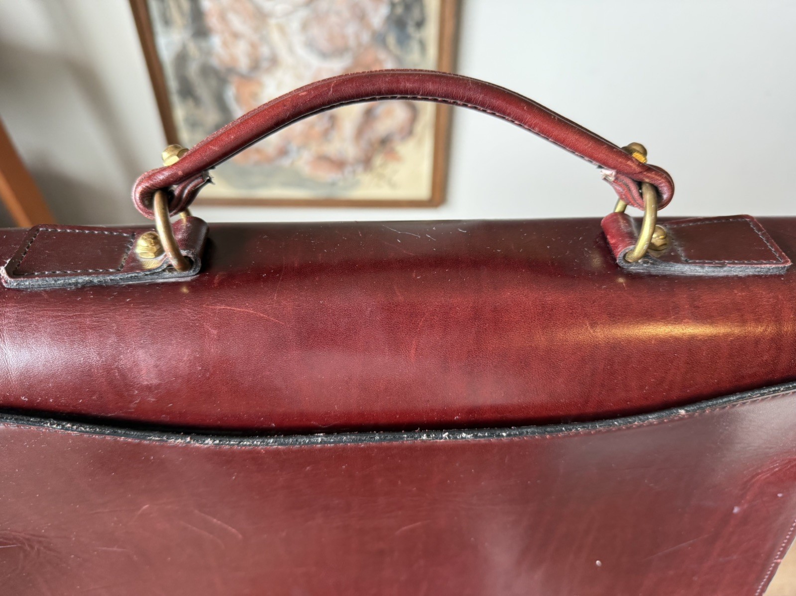 SCHLESINGER BROTHERS Cordovan Heavy Leather Briefcase / Lawyer Bag – USA