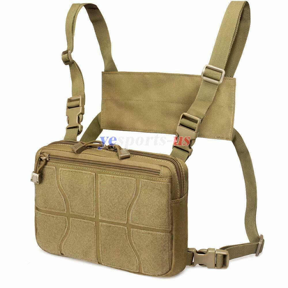 Hunting Combat Chest Rig Bag Tactical Molle Concealed Front Pouch Recon Kit Pack