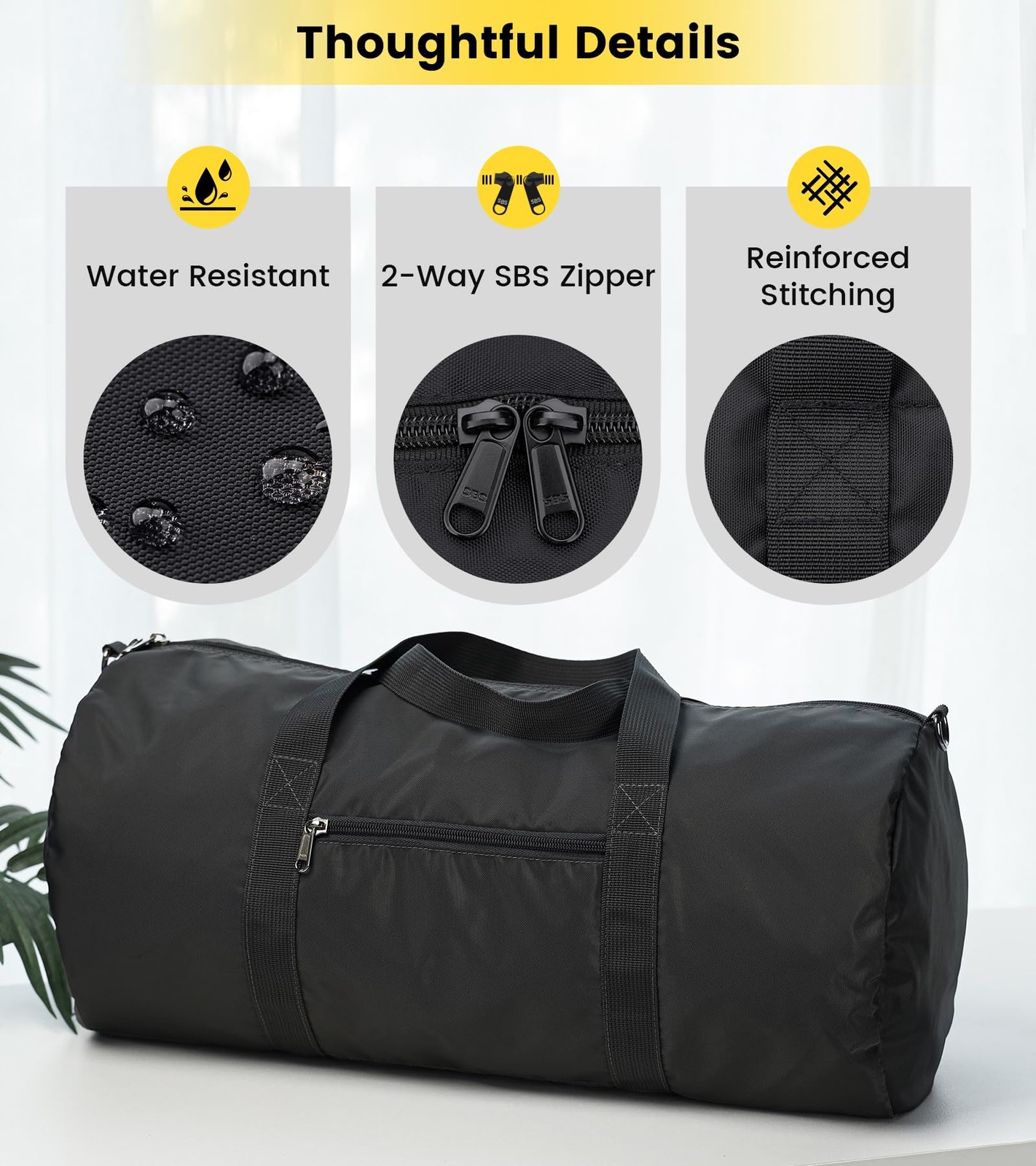 Duffel Bag 28 Inches Foldable Lightweight Gym Bag with Inner Pocket for Trave