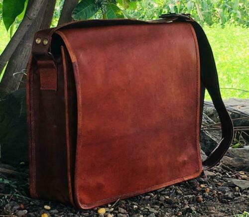 Men’s New Genuine Goat Leather Messenger Shoulder Laptop Briefcase Vintage Bag