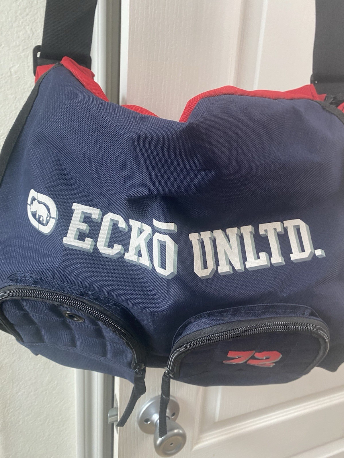 Vintage Ecko Unlimited Y2K Retro Red Navy Crossbody Streetwear Messenger Bag