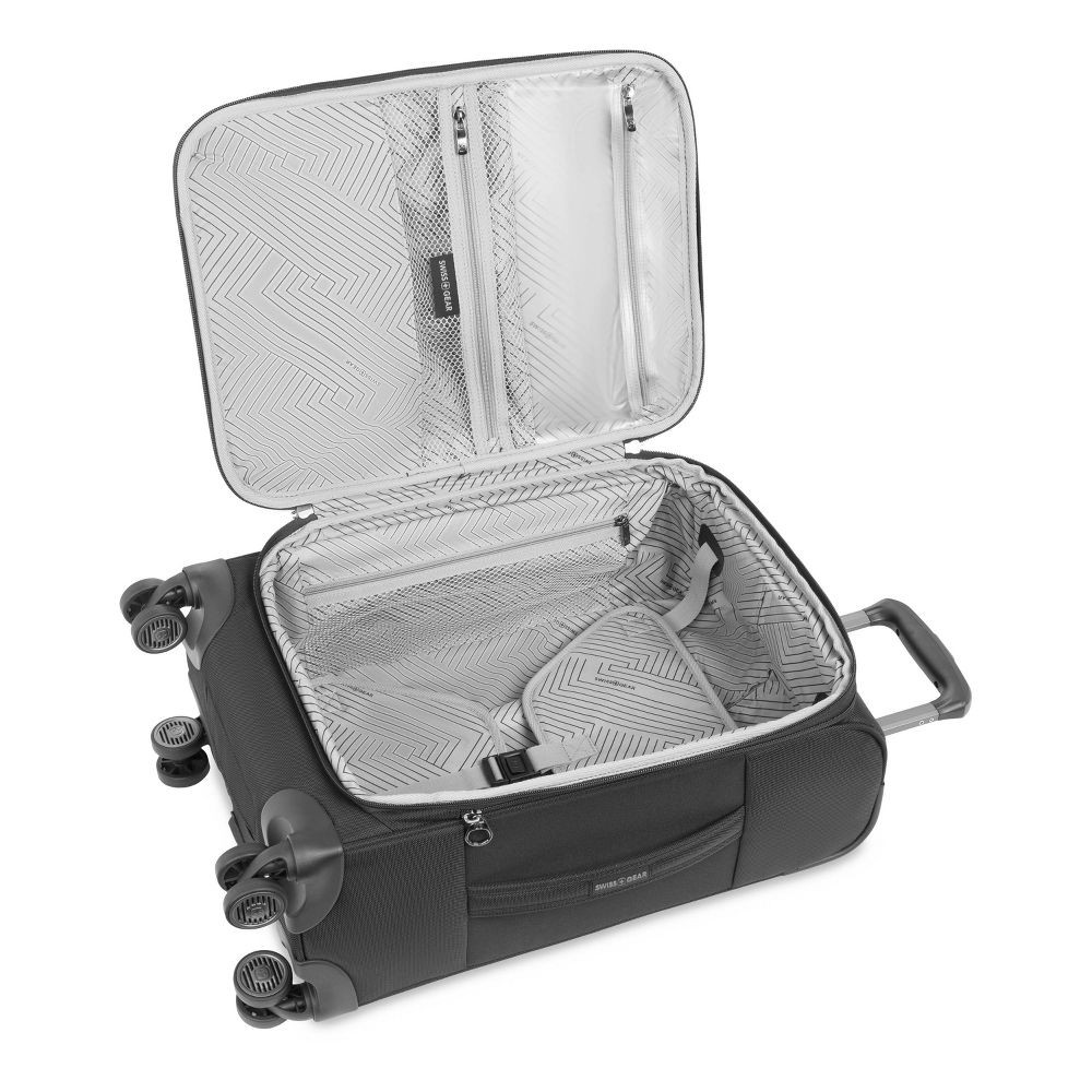 SWISSGEAR 20″ Carry On Suitcase Softside 8-Wheel Spinner Luggage, Black